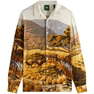 Kith For AMNH Landscape Long-Sleeve Camp Collar Shirt 'White'